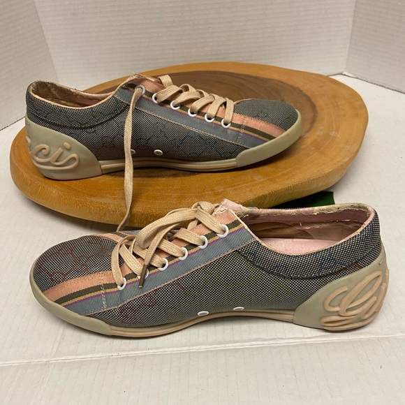 Retro Gucci Canvas Pastel Sneakers As Is - Picture 2 of 9